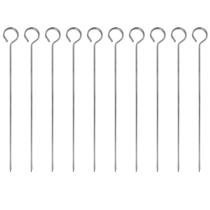12 Pc Metal BBQ Skewers 11.8" Stainless Steel Cooking Barbecue Kebab Grill Stick