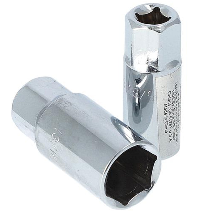 2 Pc Set 3/8 Inch Drive Spark Plug Socket 5/8" 13/16" Forged Steel Chrome Plated