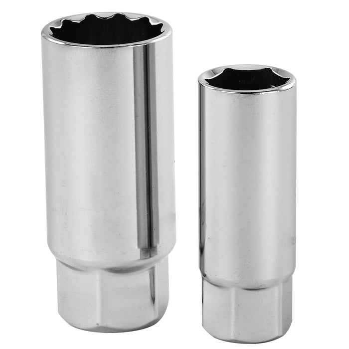 2 Pc Set 3/8 Inch Drive Spark Plug Socket 5/8" 13/16" Forged Steel Chrome Plated