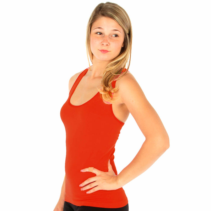Women Racerback Workout Tank Top Athletic Undershirt Sleeveless Exercise Red