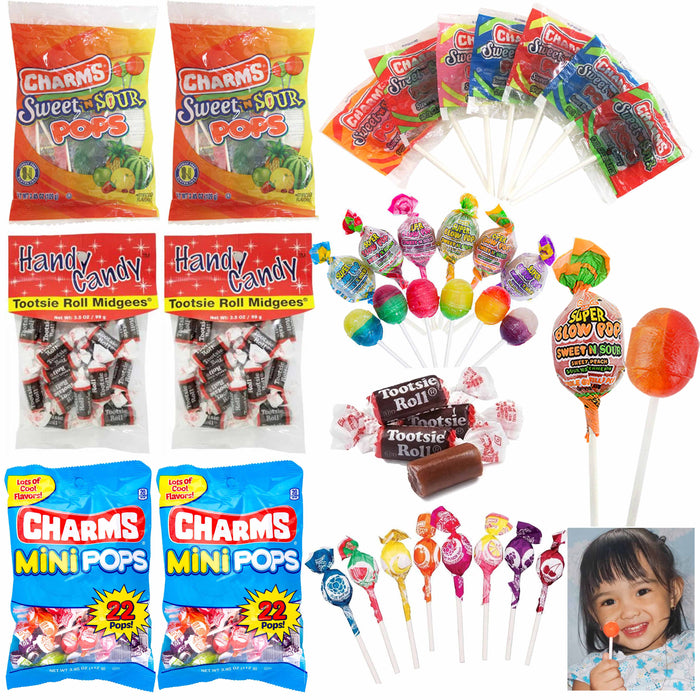 Bulk Halloween Candy Charms Mini Pops Suckers Lollipops Tootsie Rolls Party 3lbs