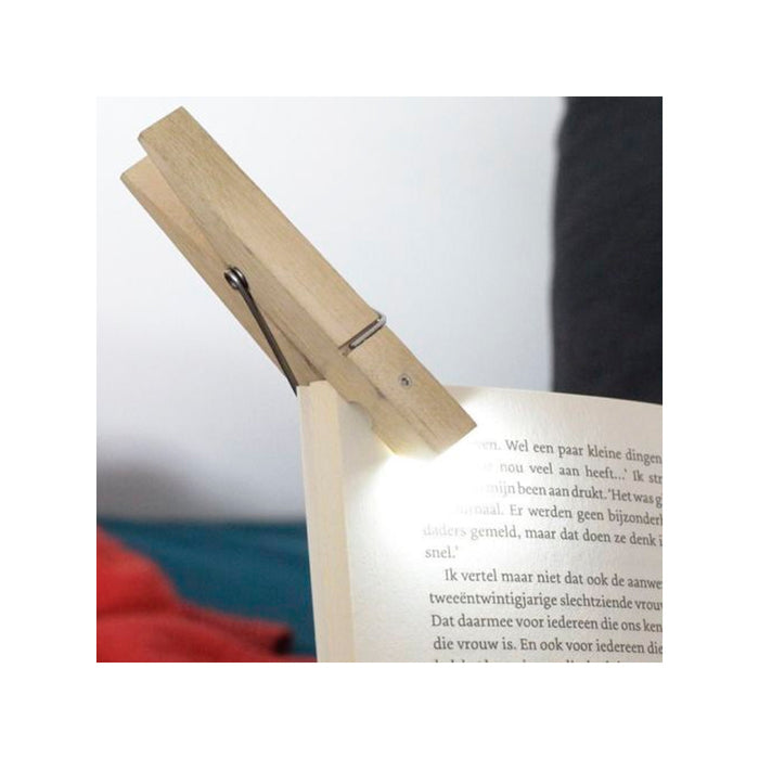 Kikkerland Reading Book Light Clothespin Clothes Peg Clip On Tablet Travel Gift