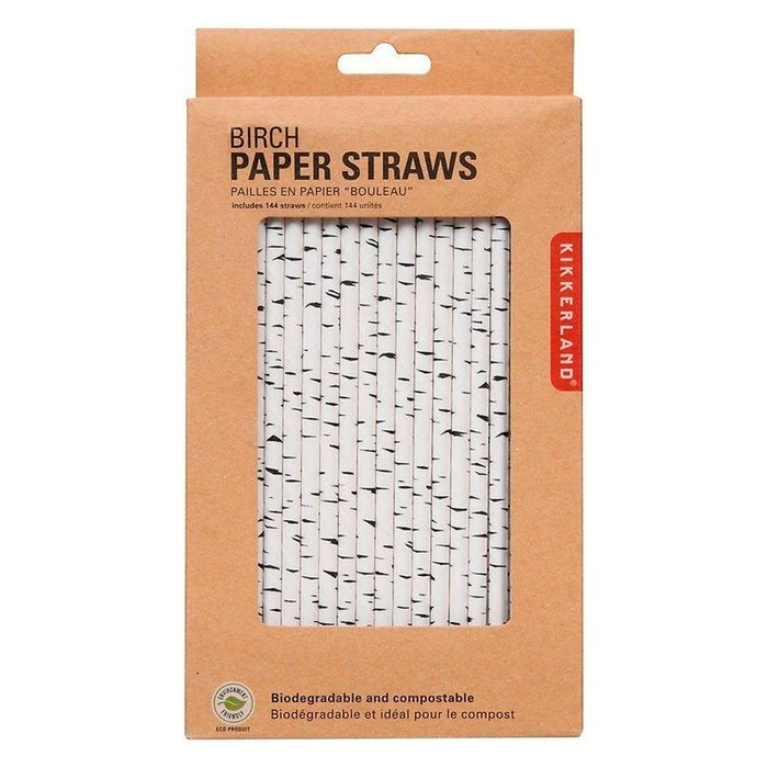 Box 144 Kikkerland Birch Paper Straw Biodegradable Birthday Party Shower Wedding