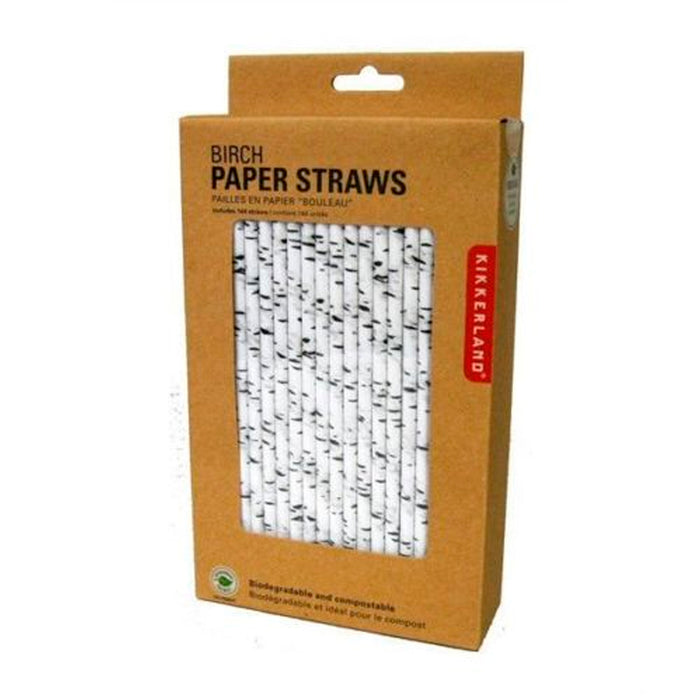 Box 144 Kikkerland Birch Paper Straw Biodegradable Birthday Party Shower Wedding