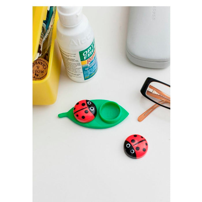Kikkerland Contact Lens Case Ladybug Travel Kit Pocket Size Gift Set Idea Fun