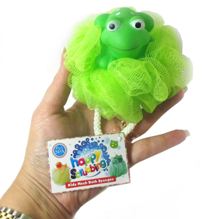 1 Kids Mesh Sponge Toy Pouf Puff Bath Sponges Scrub Stuffed Animal Shower Loofah