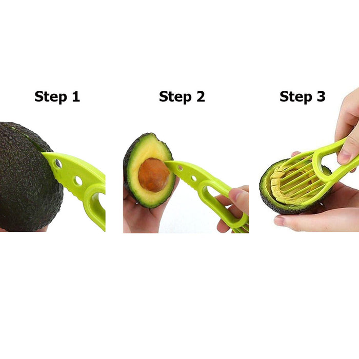 Avocado Slicer Cutter Tool Peeler Seed Scoop Slices Green Knife Kitchen Gadget