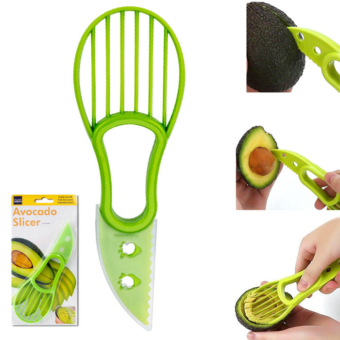 Avocado Slicer Cutter Tool Peeler Seed Scoop Slices Green Knife Kitchen Gadget