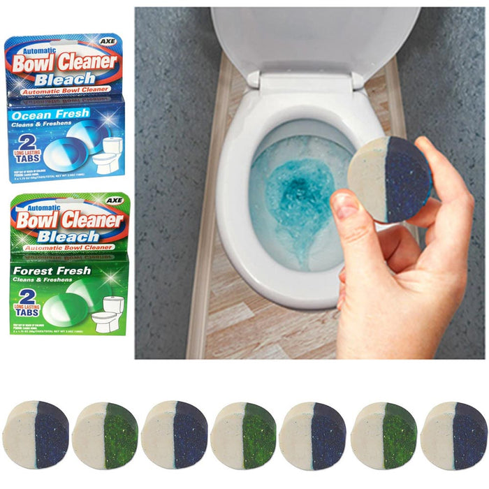 8 Tablets With Bleach Ultra Clean Toilet Bowl Automatic Stain Remover Tank Flush