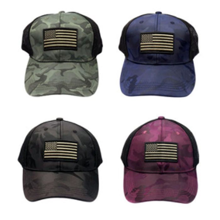 Mens Cotton Baseball Cap USA Army American Flag Tactical Trucker Hats Mesh Hat