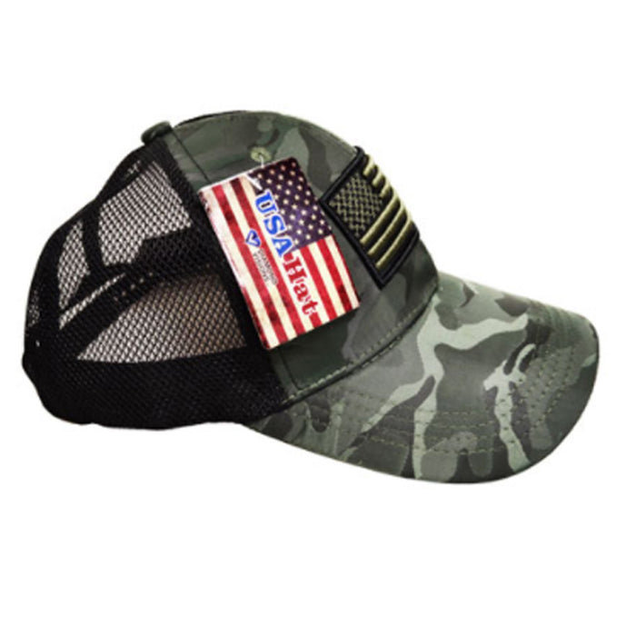 Mens Cotton Baseball Cap USA Army American Flag Tactical Trucker Hats Mesh Hat