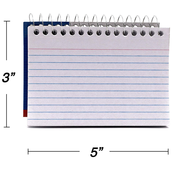 2pc Spiral Bound Index Cards White 3" X 5" Ruled Front 50 Sheets Office School