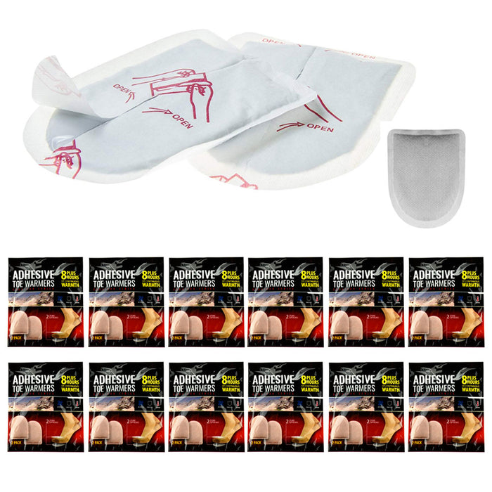 12 Pack Adhesive Toe Warmer Insole Hot Feet Pads 8 Hour Heat Winter EXPIRED