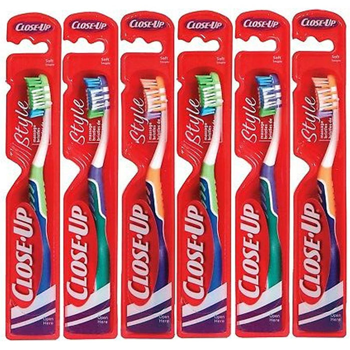 6 Close-Up Toothbrushes Travel Soft Bristles Full Head Tongue Scraper Oral Care