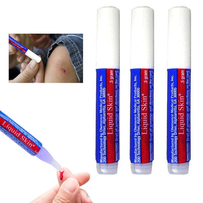 3 Pack Liquid Skin Bandage Stop Bleeding Seal Protect Cuts Waterproof First Aid