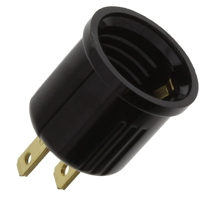 2 Pc Plug-In Light Bulb Screw Socket Outlet Adapter Lamp Holder Plug 2 Prong