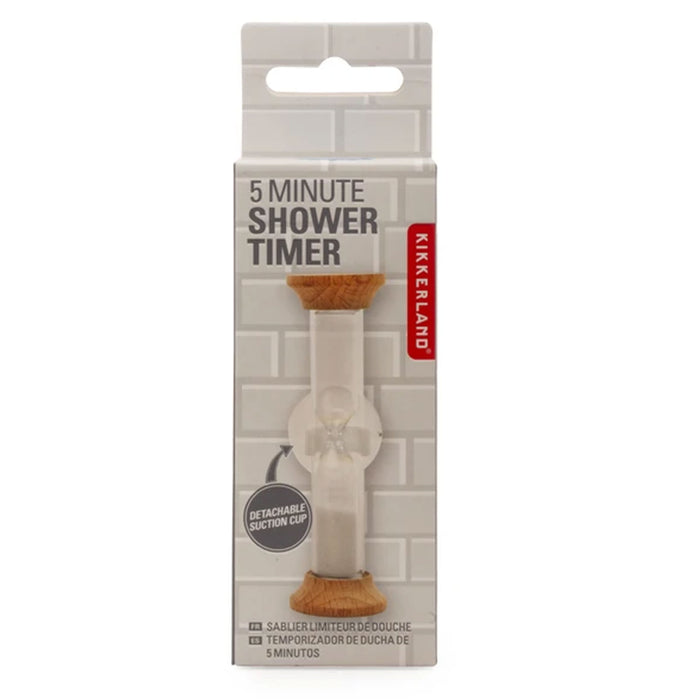 1 Kikkerland 5 Minute Shower Timer Suction Sand Hour Glass Shape Bathroom Gift