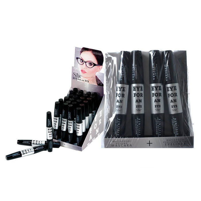 She Duo Mascara Volume Black Lash Blast Makeup Waterproof Precision Eyeliner New