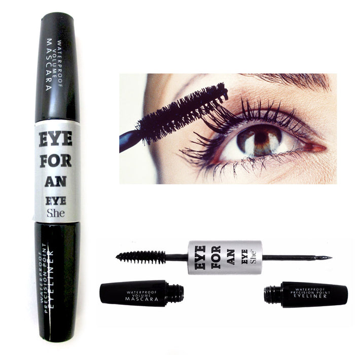 She Duo Mascara Volume Black Lash Blast Makeup Waterproof Precision Eyeliner New