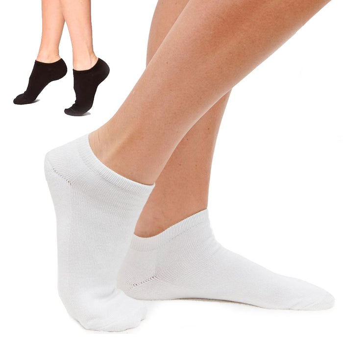 12 Pair Women Ankle Socks Low Cut Fit Crew Size 10-13 Sport Black White Grey NEW