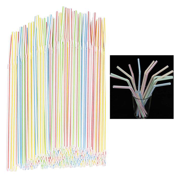150 Pack Long Flexible Drinking Straws Party Bar Drinking Supplies Plastic Bendy