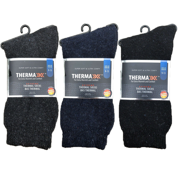3 Pairs Winter Men Heavy Duty Thermal Heated Warm Work Socks Boots Size 9-13