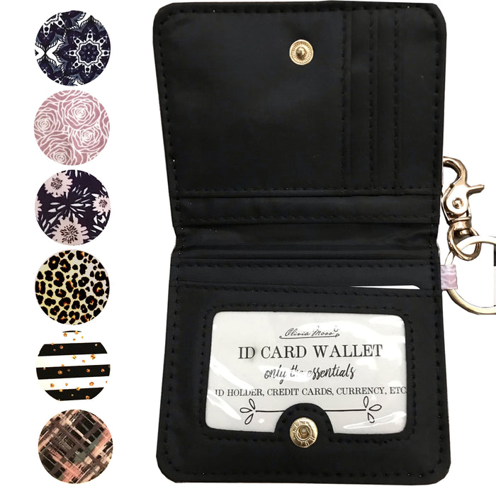 2 Pc Women's Wallet Credit Card ID Holder Case Pocket Keychain Clip Slim Clutch