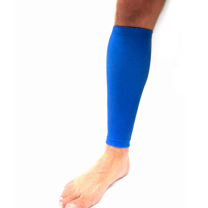 2 Small Calf Sleeve Leg Socks Compression Support Shin Splints Lycra Brace Blue