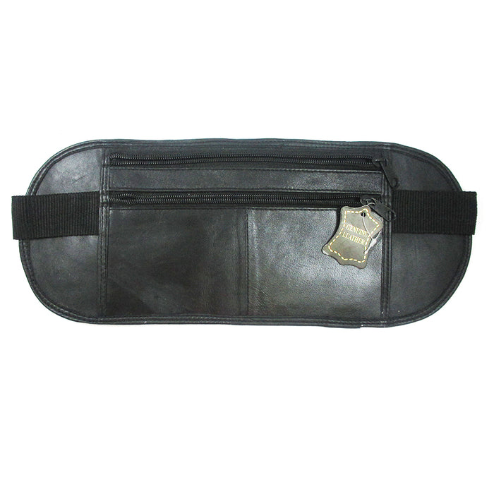 Leather Fanny Pack Waist Bag Pouch Travel Purse New Belt Pocket Adjustable Black