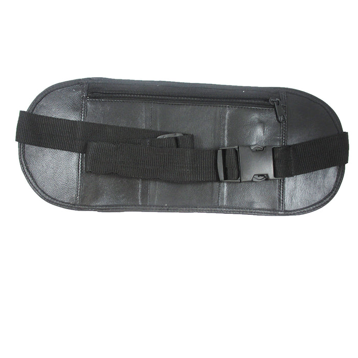Leather Fanny Pack Waist Bag Pouch Travel Purse New Belt Pocket Adjustable Black