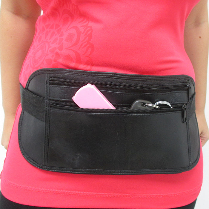 Leather Fanny Pack Waist Bag Pouch Travel Purse New Belt Pocket Adjustable Black