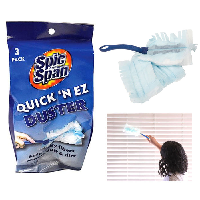 Reusable Unscented Duster with Handle & Refill Kit Clean Wall Floor Dirt Remover