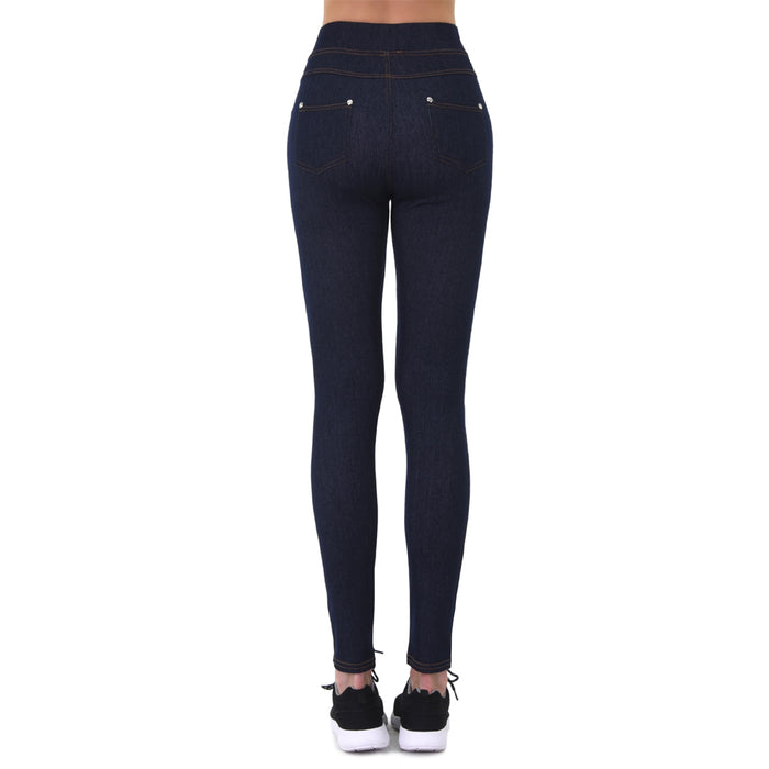 Women Stretch Skinny Jeggings Blue Soft Leggings Jeans Sexy Pencil Pants OneSize