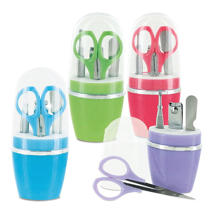 5 Pcs Set Stainless Steel Nail Clipper Grooming Compact Travel Kit Case Manicure