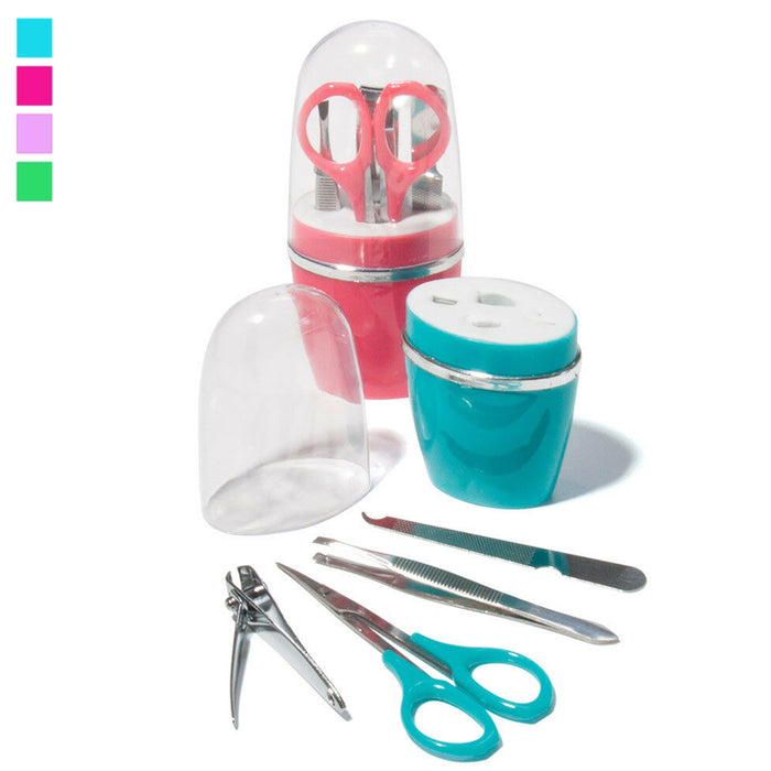 5 Pcs Set Stainless Steel Nail Clipper Grooming Compact Travel Kit Case Manicure