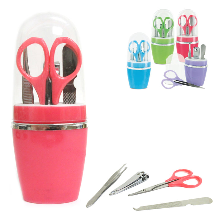 5 Pcs Set Stainless Steel Nail Clipper Grooming Compact Travel Kit Case Manicure