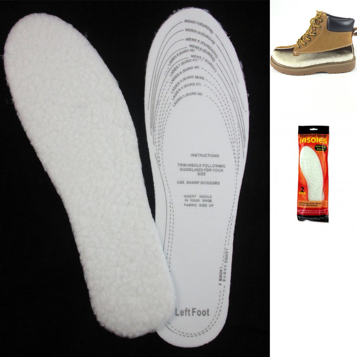 Pair Winter Boot Shoe Warm Thermal Insole Fleece Foam Men Women Foot Insert Pads