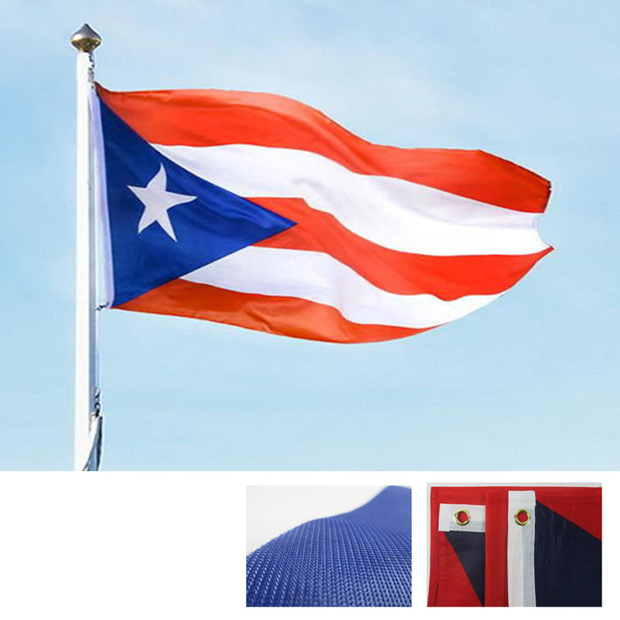 Puerto Rico Flag 3'x5' Banner Country Brass Grommets High Quality Heavy Duty