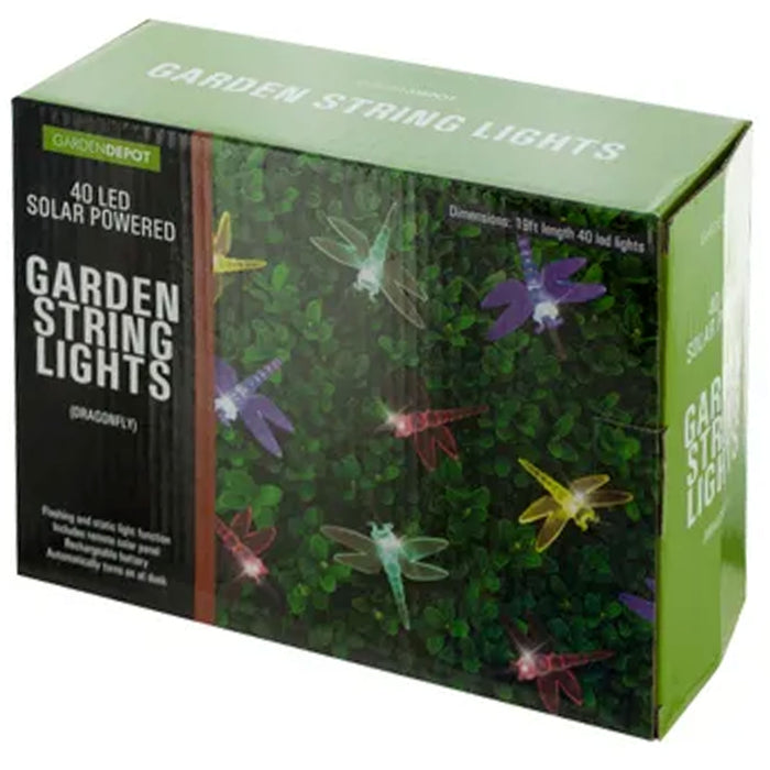 2 Pk Dragonfly Fairy String Lights 40 LED Solar Powered Party Garden Waterproof