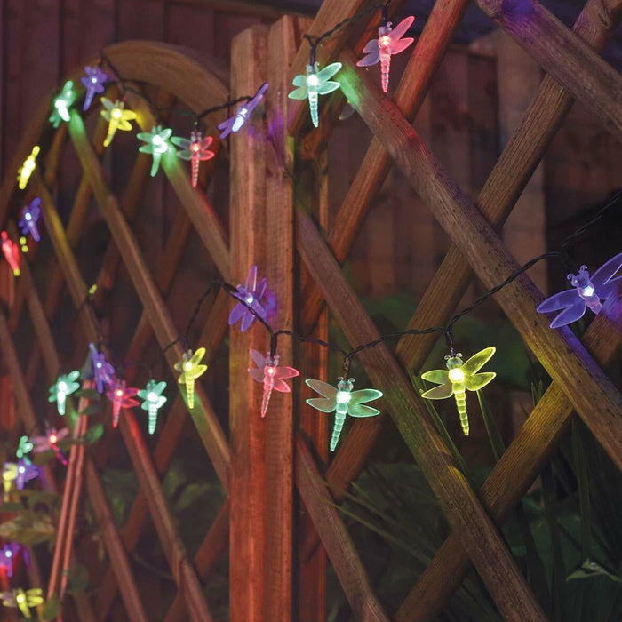 2 Pk Dragonfly Fairy String Lights 40 LED Solar Powered Party Garden Waterproof
