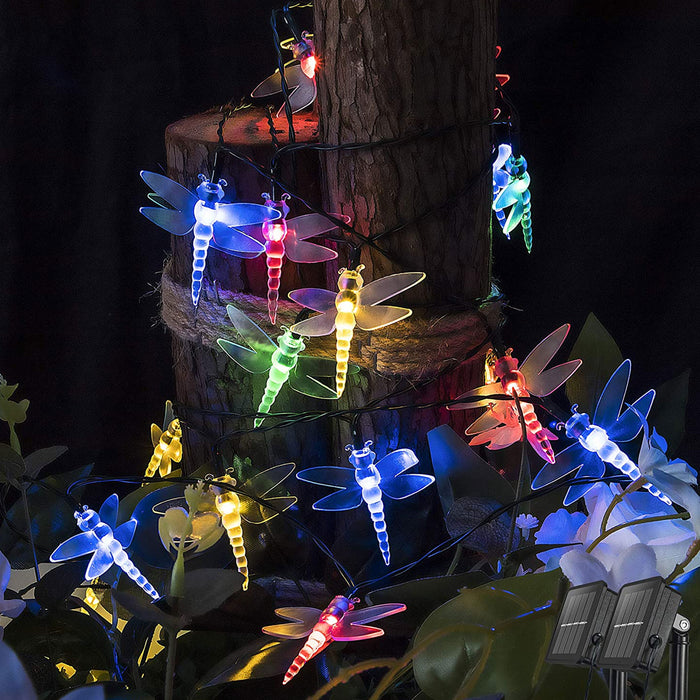 40 LED Solar Powered String Dragonfly Fairy Lights Party Outdoor Garden Decor