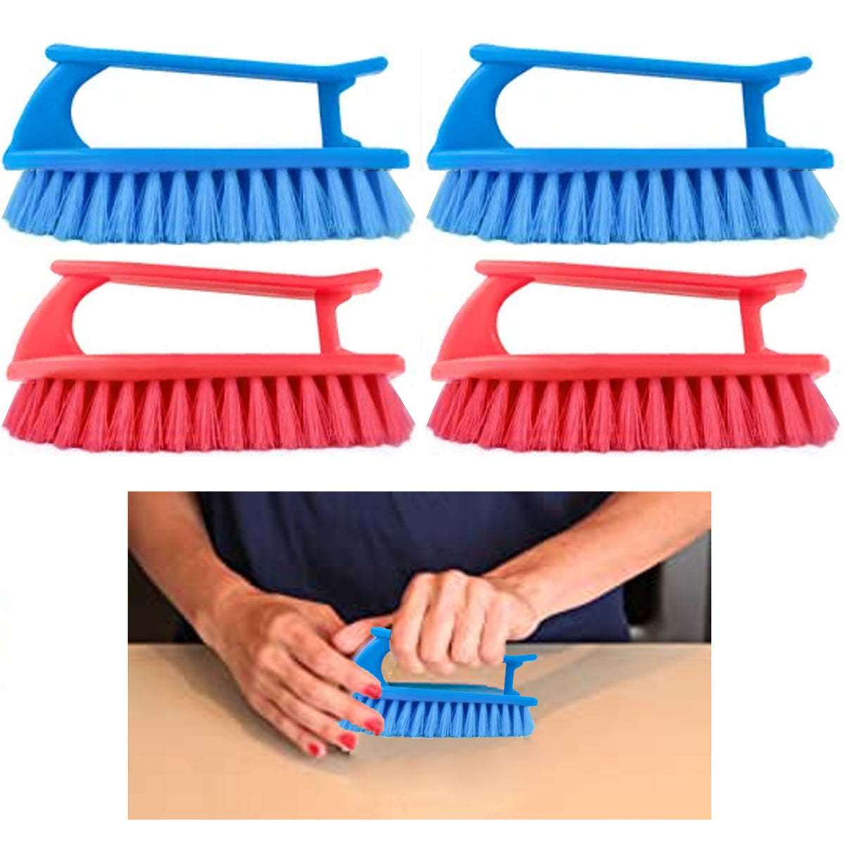 12 Lot Cleaning Brush Set Floor Hand Scrubbing Brushes Kitchen Bathroom Scrubber