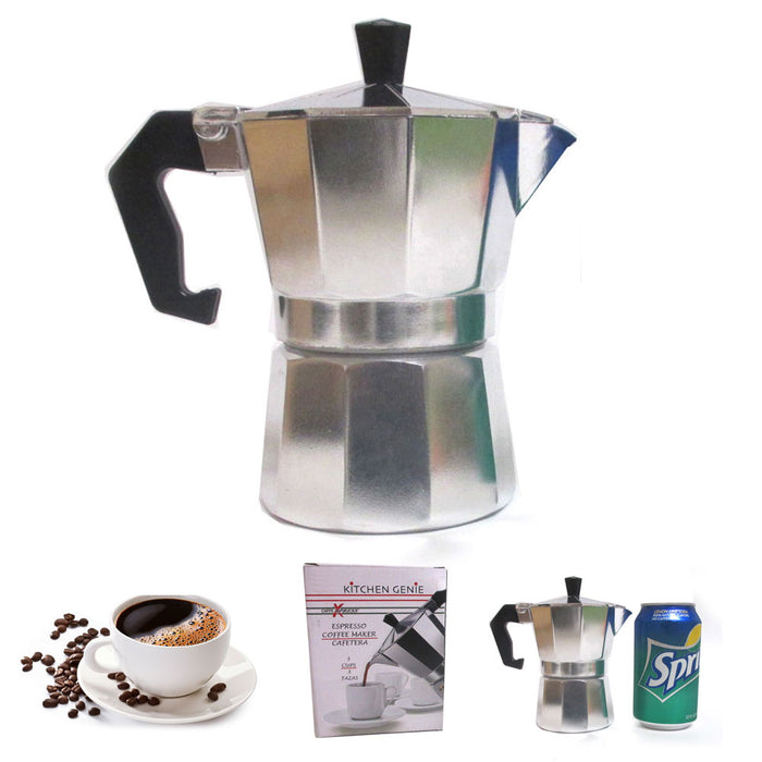 3-Cup Stovetop Espresso Maker, Italian Moka Pot Coffee Maker, Italian Cuban  Expresso Stove Top Small Coffee Maker Machine Flavor Strong Cafetera