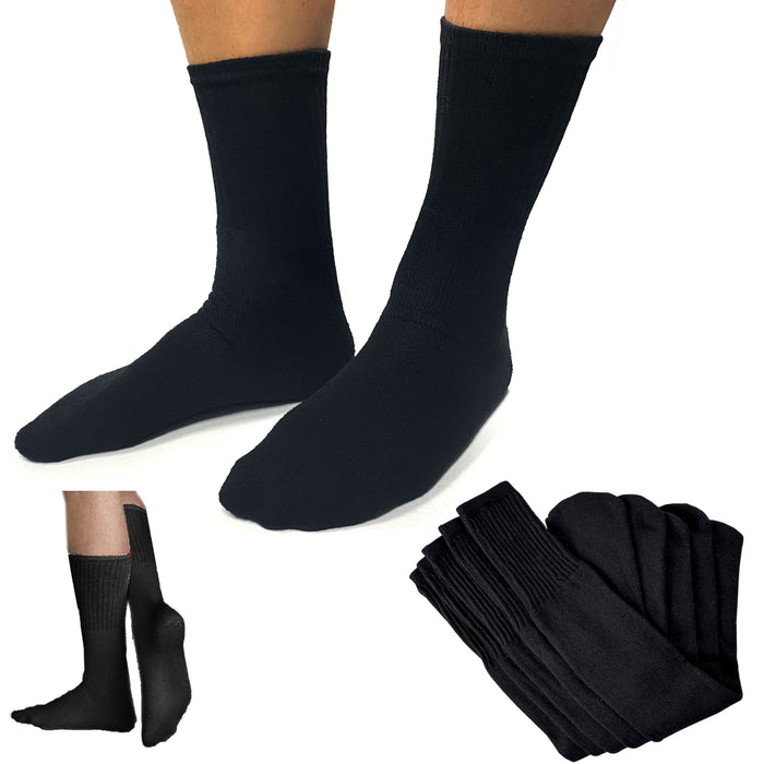 4 Pairs Men's Tube Socks Cotton Athletic Sports Long Casual Unisex Black 10-13