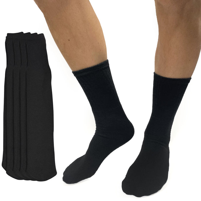 8 Pairs Tube Socks New Men's Cotton Athletic Sports Sports Crew Calf Black 10-13