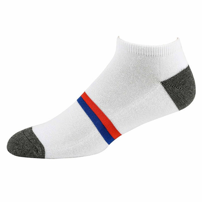 Men's 6 Pack Ankle Socks Classic No Show Low Cut Sports Cushioned White 10-13