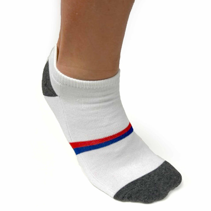 Men's 6 Pack Ankle Socks Classic No Show Low Cut Sports Cushioned White 10-13