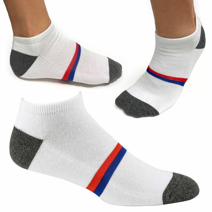 8 Pairs Ankle Socks Men's Classic No Show White Low Cut Sports Cushioned 10-13