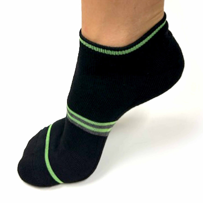 Men's 6 Pack Classic Ankle Sports Socks No Show Neon Solid Black Low Cut 10-13