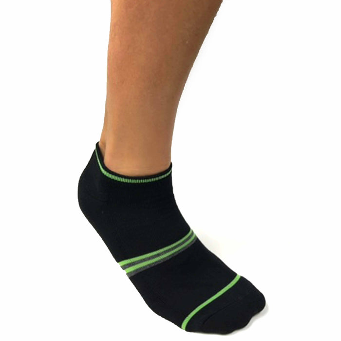 Men's 6 Pack Classic Ankle Sports Socks No Show Neon Solid Black Low Cut 10-13